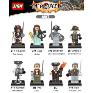 Mô hình lắp ráp Non Lego cướp biển caribe X0160 1 bộ  8 mẫu không kèm hộp