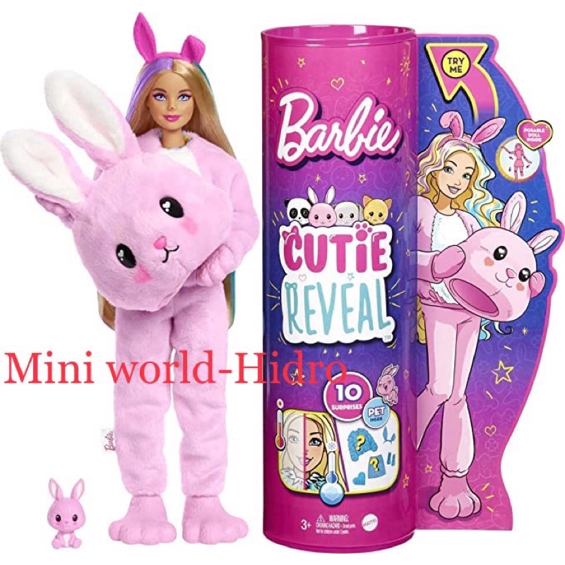 Búp bê Barbie Cutie Reveal Doll chính hãng có khớp da đen.