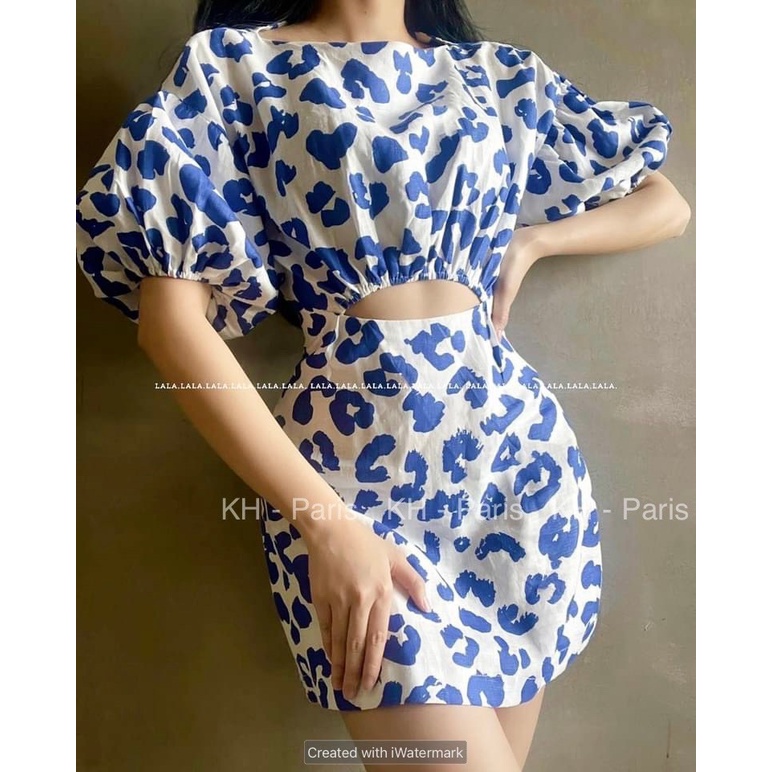 ✨BÁN SỈ✨Đầm bò sữa màu xanh khoét eo tay cánh dơi