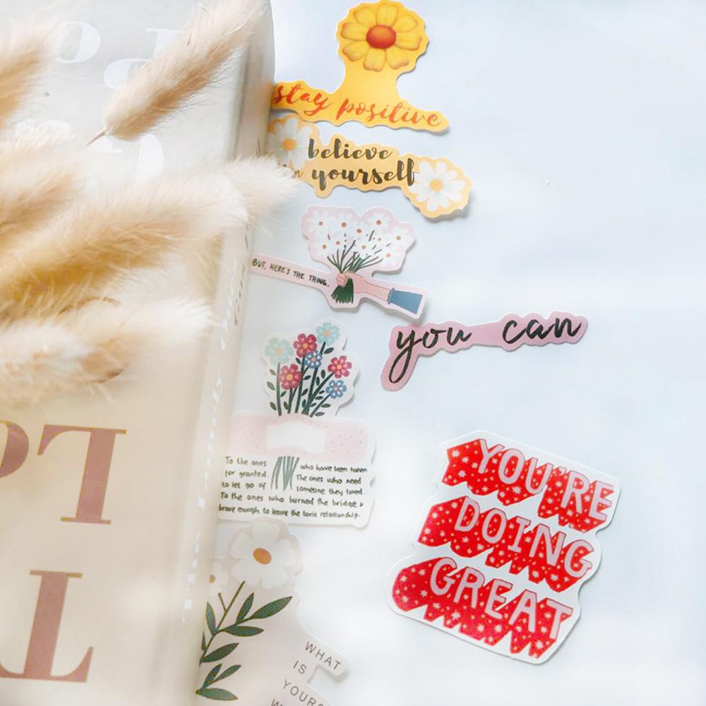 AUGUSTINE Miếng Dán Chữ Nhỏ Nhắn Màu Sắc Nổi Tiếng Dùng Trang Trí Sổ Tay DIY