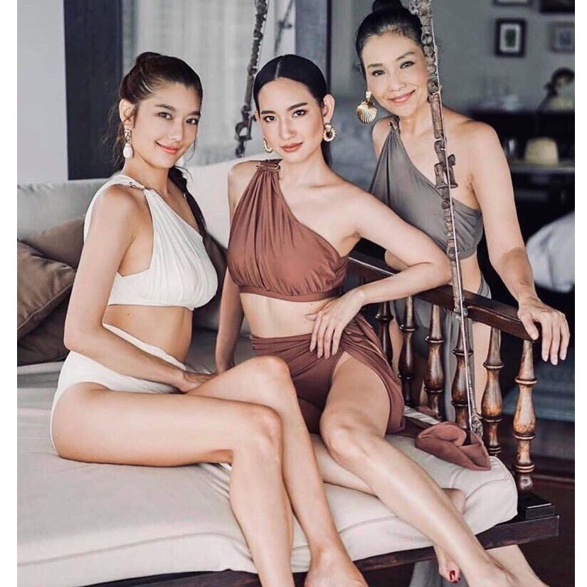 BIKINI Bộ Bơi Áo Lệch Vai Phối Khoen Vuông Quần Nơ Dài Phong Cách Hy Lạp - BIKINISTORE | BigBuy360 - bigbuy360.vn