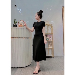 Đầm thun dáng xòe hở lưng