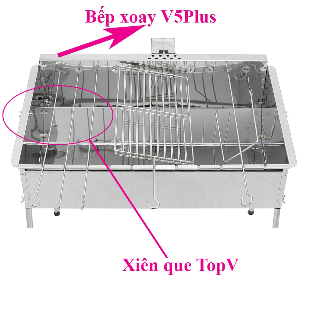 Que xiên thịt nướng TopV 53cm, phù hợp bếp TopV V5Plus, Inox cao cấp, không gỉ, nướng thịt, siêu bền