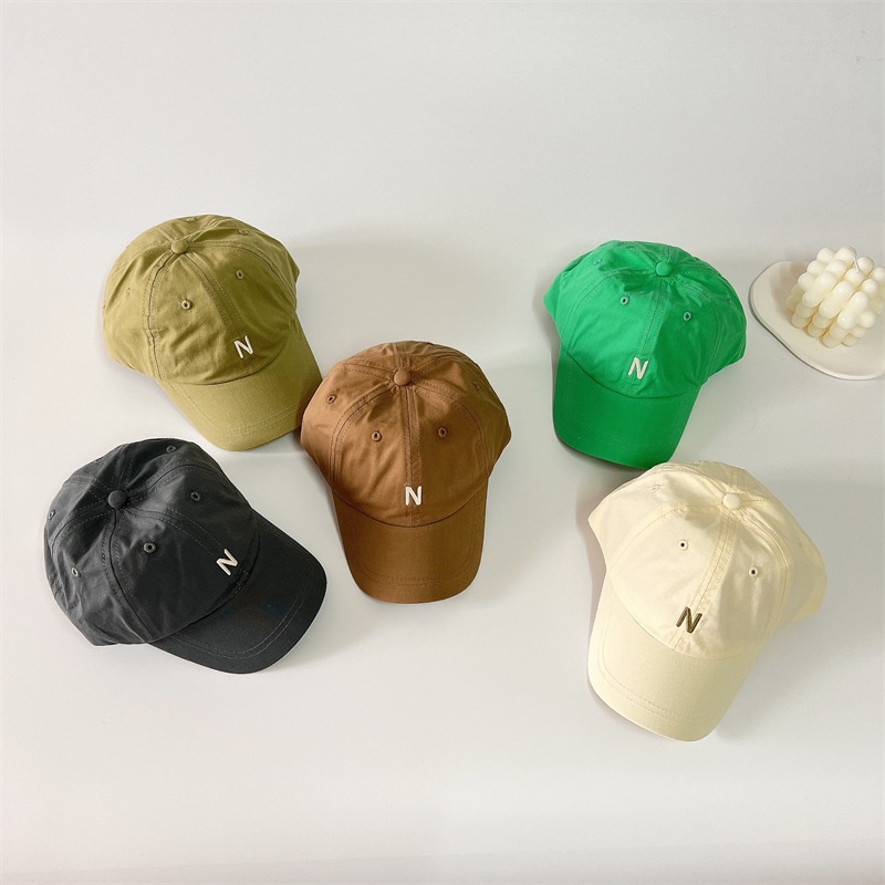 Mũ Lưỡi Trai Chống Nắng Nhanh Khô Màu Trơn In Chữ N Thiết Kế Đơn Giản Thời Trang Cho Bé