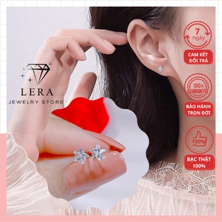 Bông tai bạc nụ hình sao nam nữ cá tính, hoa tai bạc thiết kế lera dễ đeo cho mọi lứa tuổi