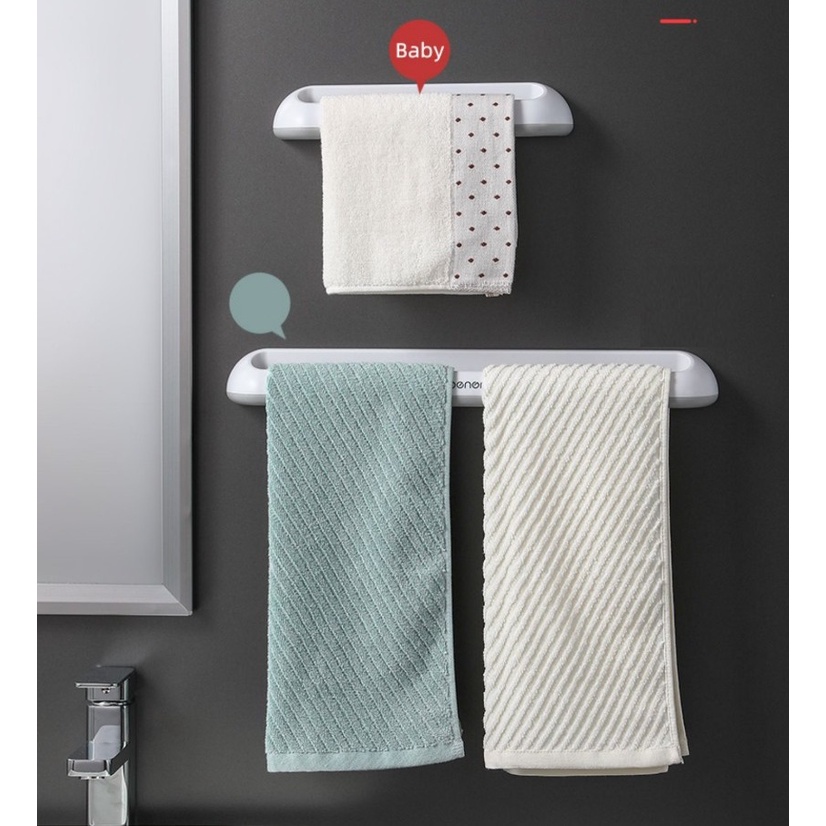 Kệ treo khăn nhà tắm OENON, Giá treo dép nhà tắm dán tường gạch men chất liệu nhựa ABS - OE48