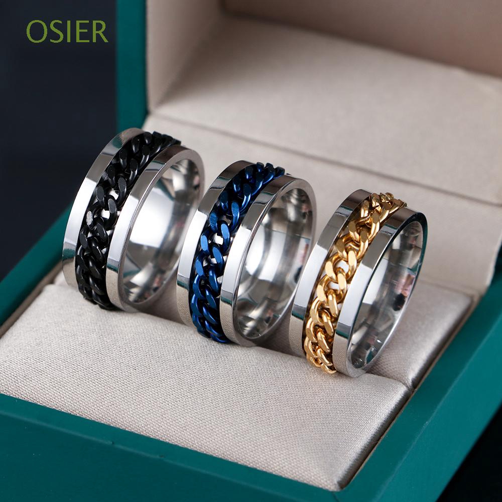 Nhẫn thép kiểu dáng cá tính thời trang nam nữ