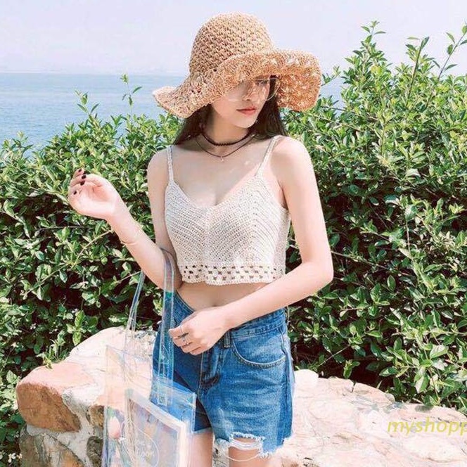 Áo bra 2 dây nữ Bingshop vải len dệt kim cao cấp không mút ngực