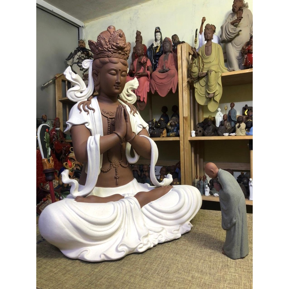 TƯỢNG QUAN ÂM CHÚC PHÚC CỠ LỚN TRANG TRÍ DECOR NHÀ CỬA KHÔNG GIAN THIỀN TỊNH, PHÒNG TRÀ TIỂU CẢNH PHỐI LŨA