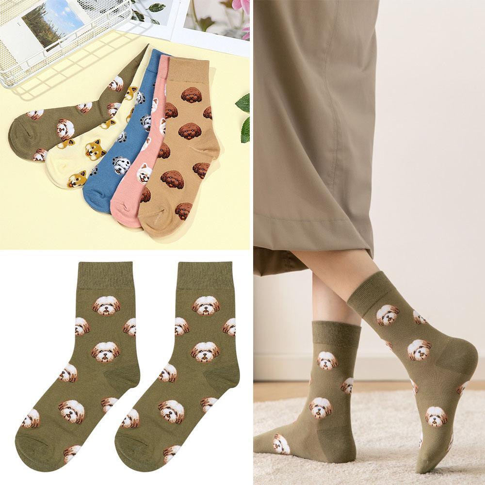 Tất Cổ Trung Họa Tiết Hoạt Hình Xinh Xắn Theo Phong Cách Nhật Bản