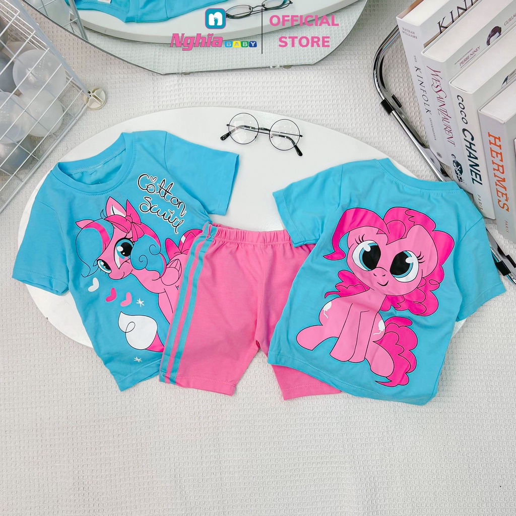 Đồ bộ bé gái quần lửng thun cotton NGHĨA BABY dành cho bé mặc nhà mùa hè