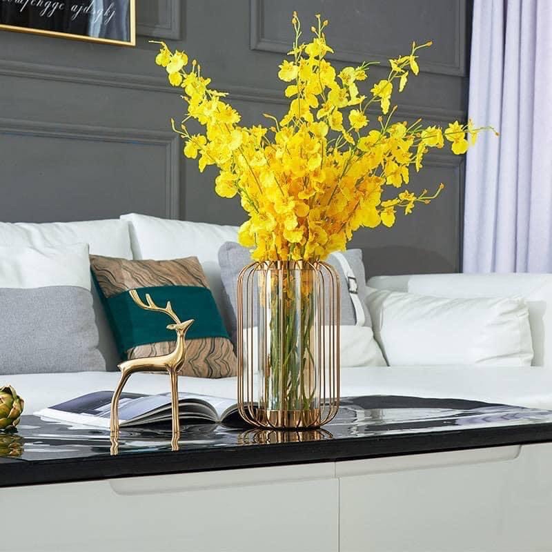 🍾🍾🍾BÌNH CẮM HOA THỦY TINH MẠ VÀNG DECORR🍾🍾🍾