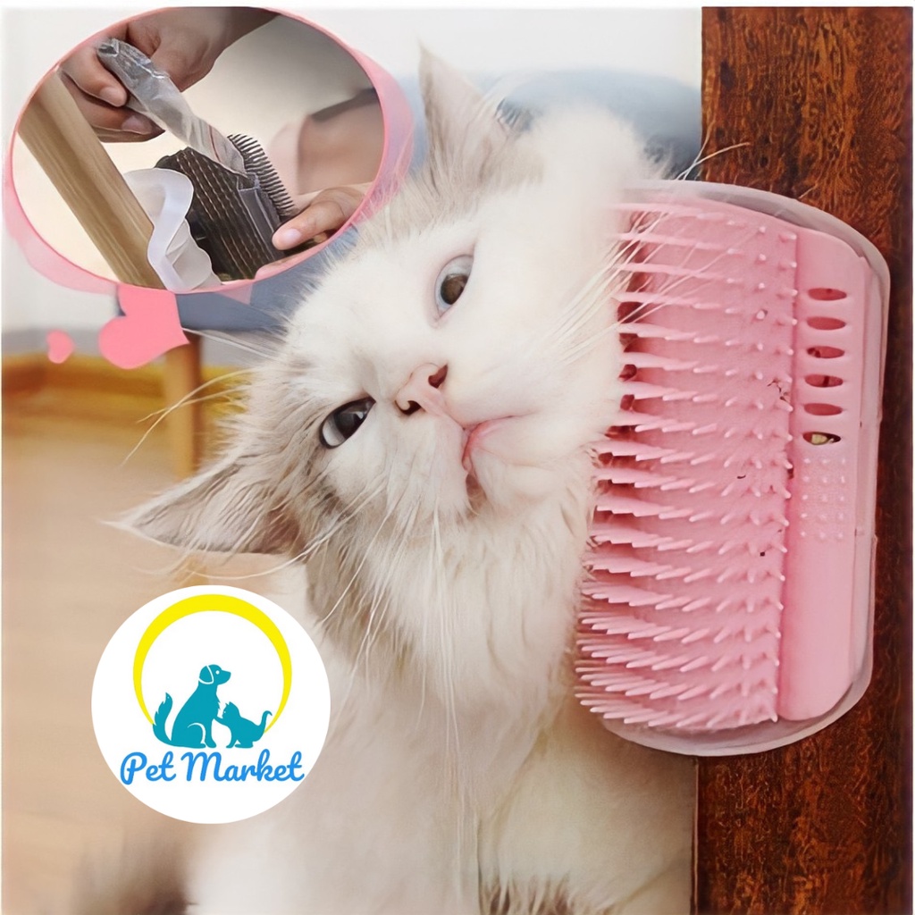 BỘ BÀN CHẢI MASSAGE CHO MÈO GẮN TƯỜNG CÓ CATNIP, LẤY LÔNG RỤNG CHO MÈO