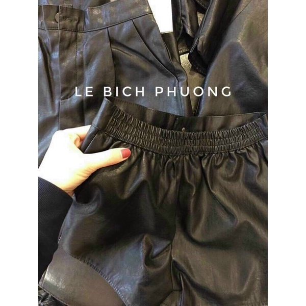 Quần short da cúc chun sau đẹp