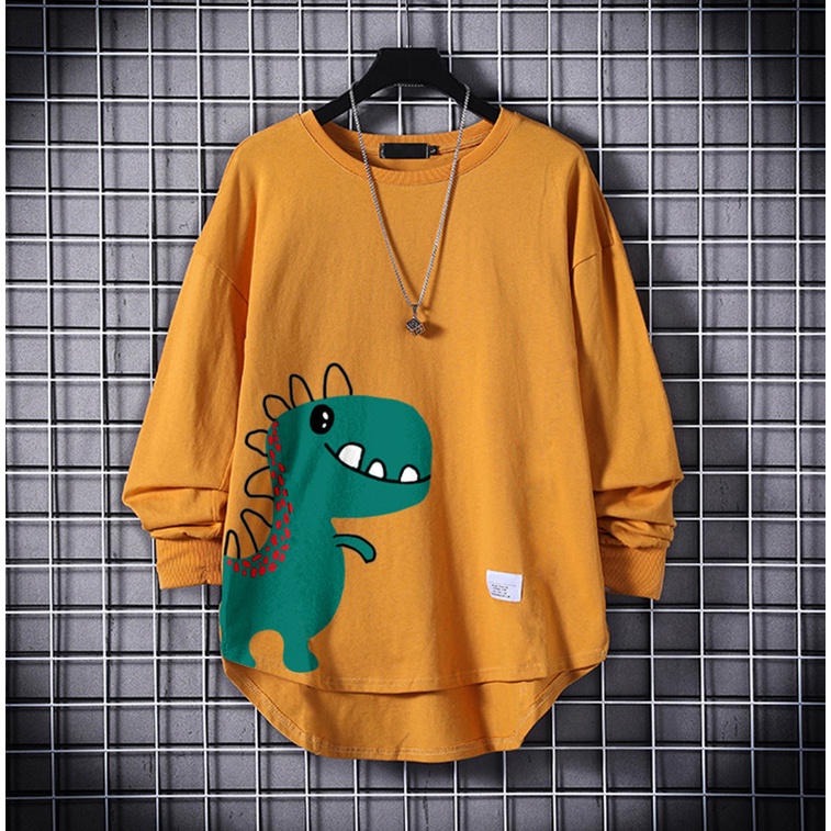 Áo Thun Nam Dài Tay Cổ Tròn In Họa Tiết Khủng Long Phong Cách Trẻ Trung Thời Trang Zenko TOP NAM 1000125 | BigBuy360 - bigbuy360.vn