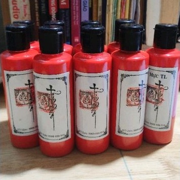 Mực viết thư pháp 120ml, màu đen, đỏ, vàng, xám và trắng