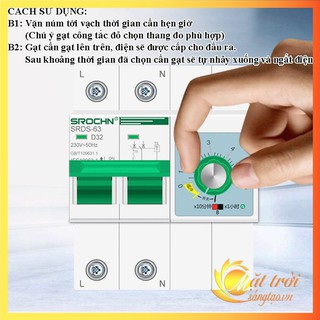 Aptomat hẹn giờ tắt đếm ngược công suất lớn 63A