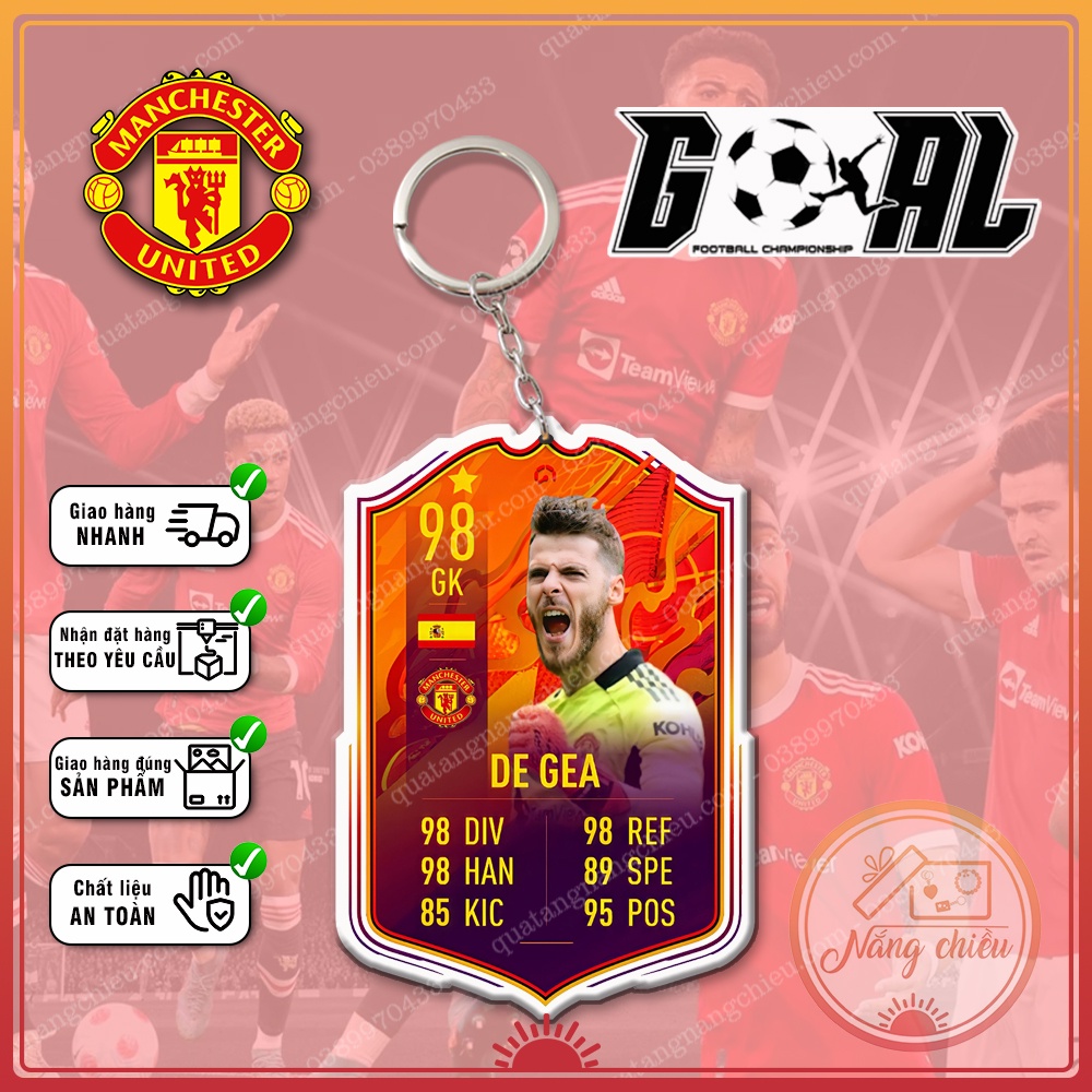 Móc Khóa De Gea, CLB bóng đá Manchester United ☘️MÓC KHÓA THẺ CẦU THỦ☘️