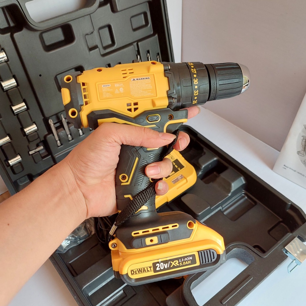 Máy Khoan Pin De.Wat 20v 3 chế độ - 35 cấp trượt