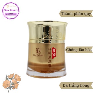 Kem dưỡng da ban đêm, kem đêm nhân sâm, tổ yến- linh nhâm, dưỡng trắng, dưỡng ẩm, chống lão hóa da 50gr