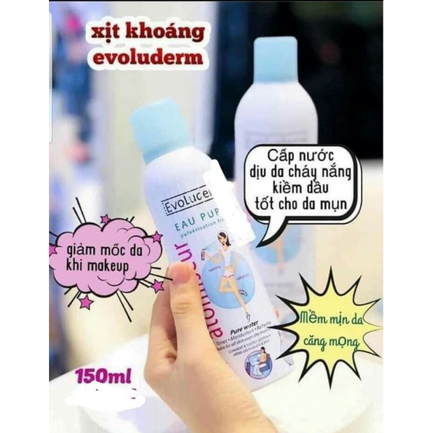 Xịt khoáng Evo giúp dưỡng ẩm cấp nước và làm dịu làn da 150ml