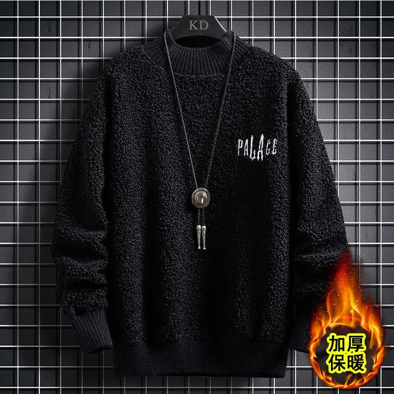 Áo Khoác Nhung Lông Cừu Cổ Cao Dáng Rộng Thời Trang Mùa Đông Hàn Quốc Dành Cho Nam