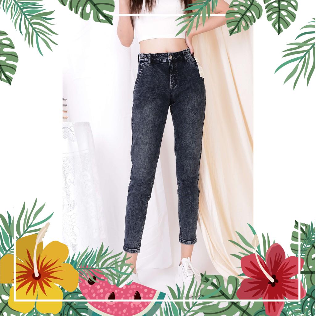Sale Tết- Quần jean nữ ống rộng baggy đẹp lưng cao cạp bán chun xám khói hàng hiệu cao cấp mã 427 VANIZEN az1 * ) ,