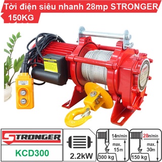 Máy tời điện nhanh xây dựng 150kg/300kg 28m/phút 220v stronger - kcd300