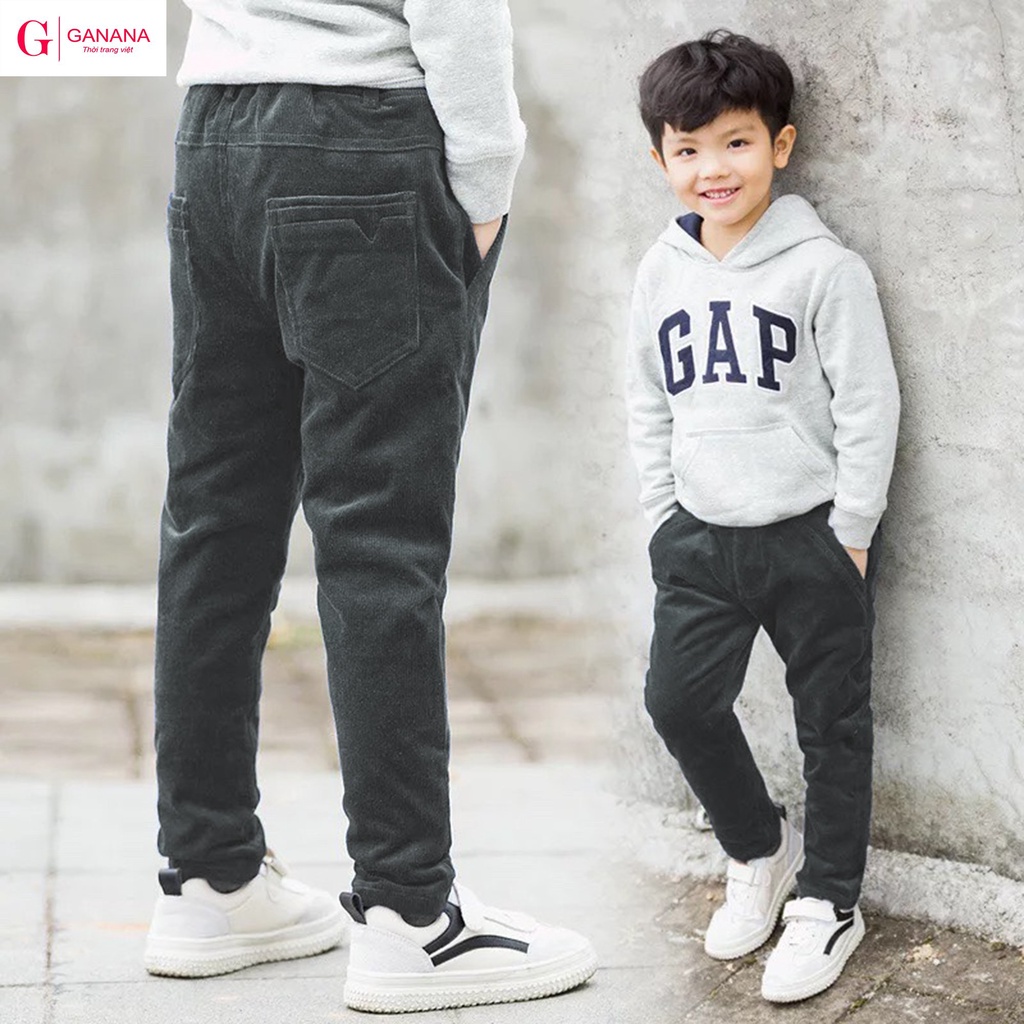 Quần Nhung tăm cho bé max 56kg - Chất nhung tăm mềm mịn