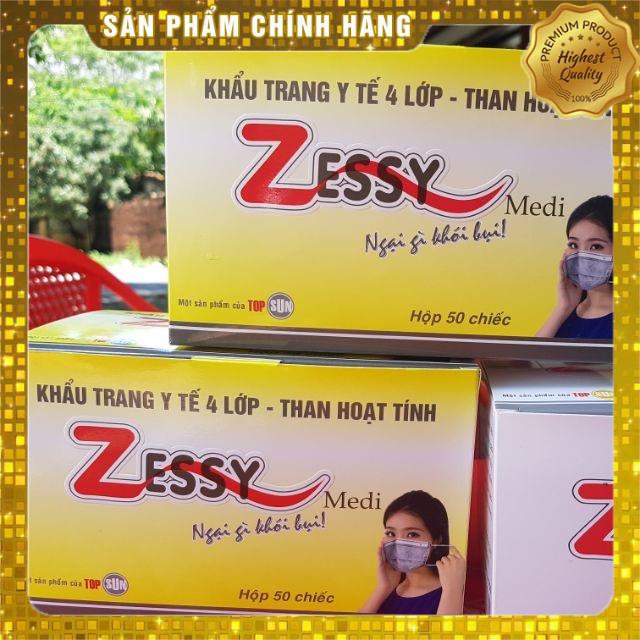 Khẩu trang Zessy than hoạt tính 4 lớp (50 chiếc)