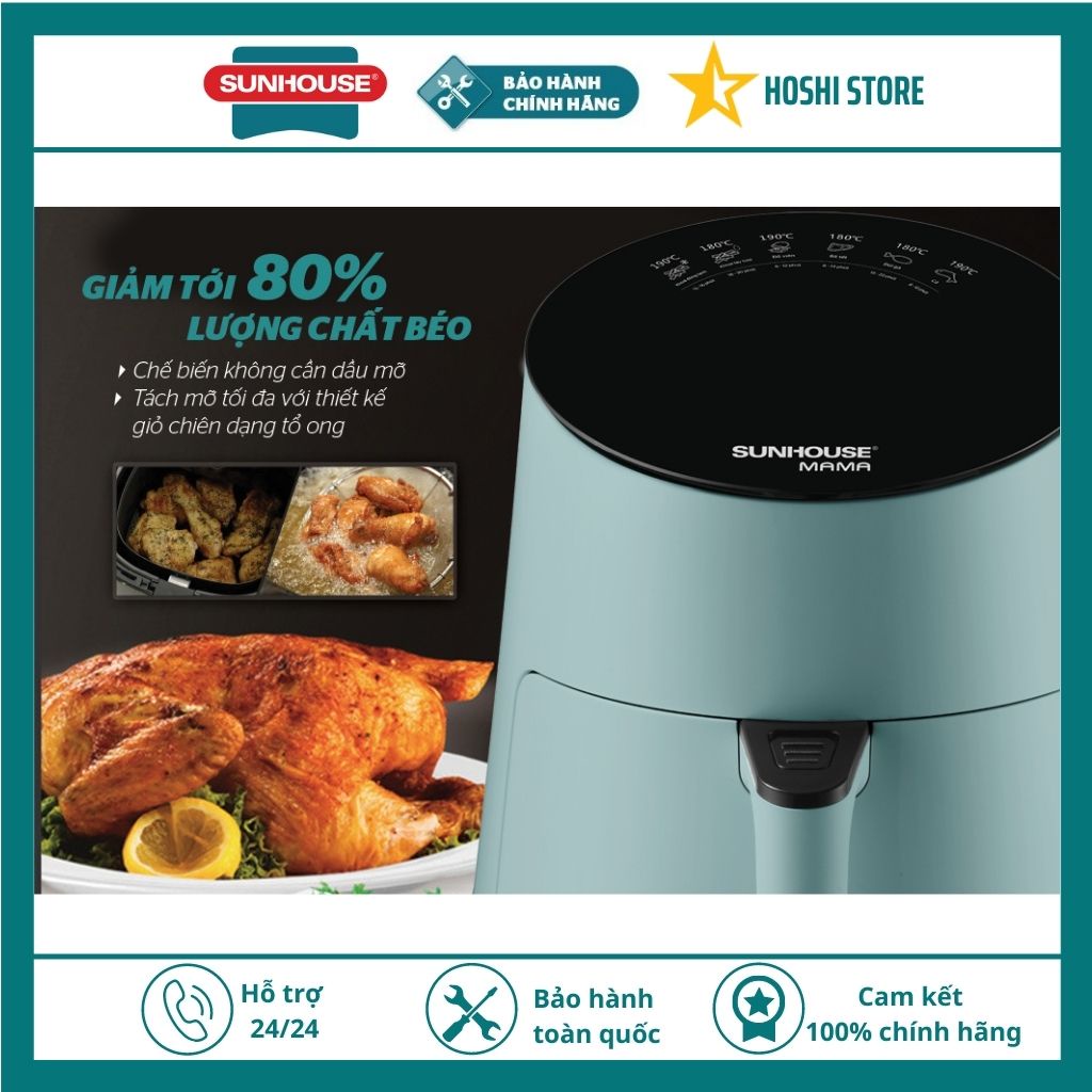 NỒI CHIÊN KHÔNG DẦU 3.5L SUNHOUSE MAMA SHD4085