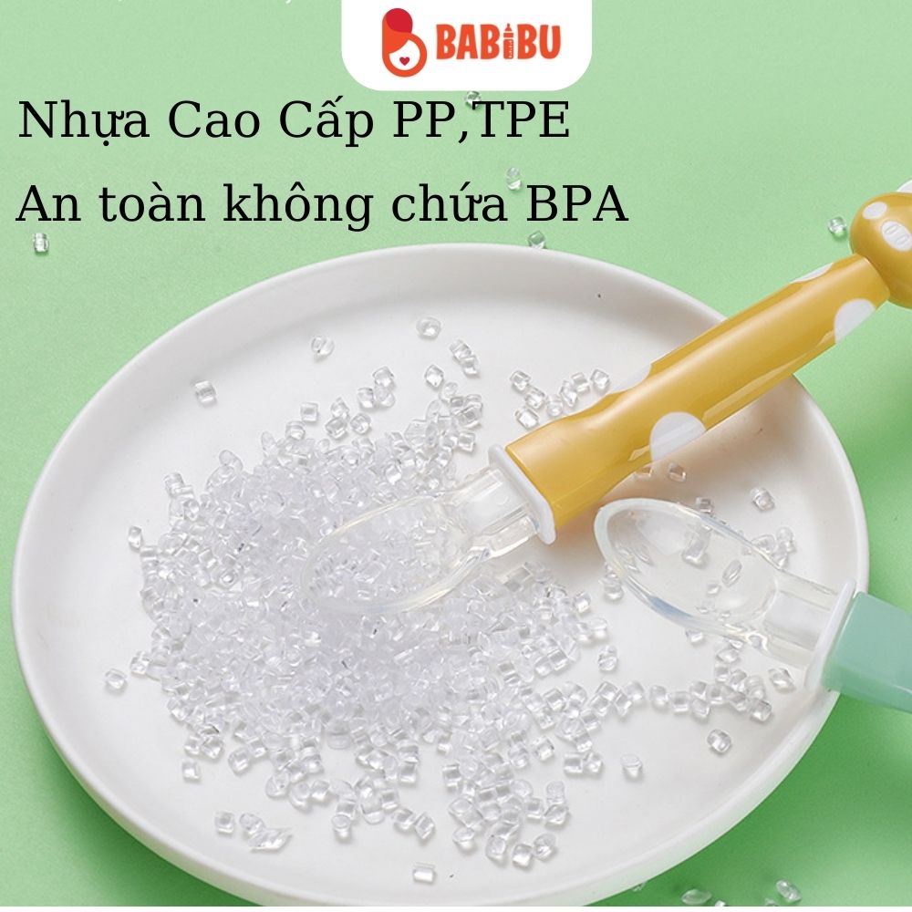 Thìa Ăn Dặm Silicon Đầu Mèo Siêu Mềm An Toàn Cho Bé Yêu Babibu