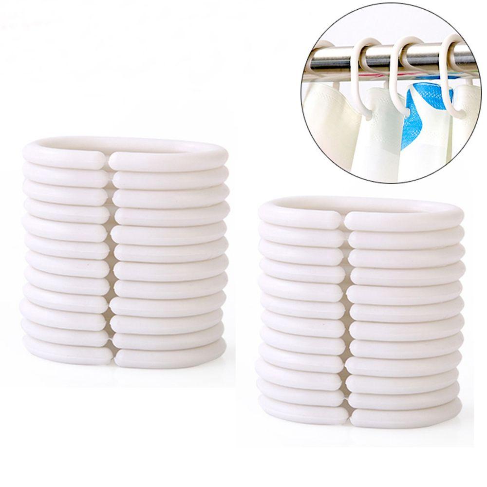 Móc Rèm Cửa Màu Trắng / Đen Hình Chữ C Thay Thế Tiện Dụng Cho Phòng Khách / Phòng Tắm