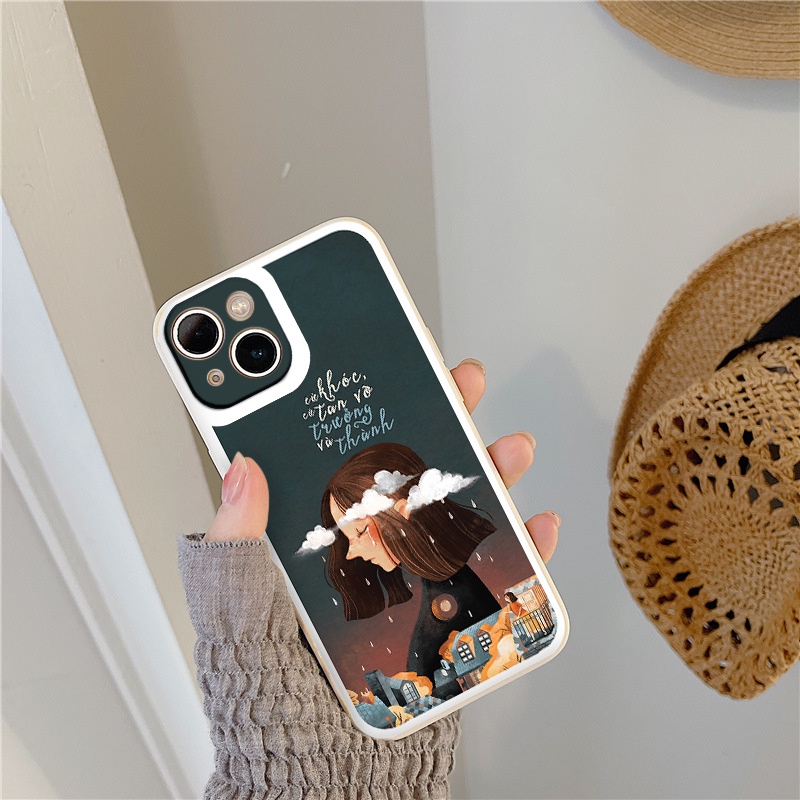 Ốp lưng iPhone 11 cô gái suy tư cho ip 6/7plus 8/Xsmax 11/11promax 12/12pro 13/13promax