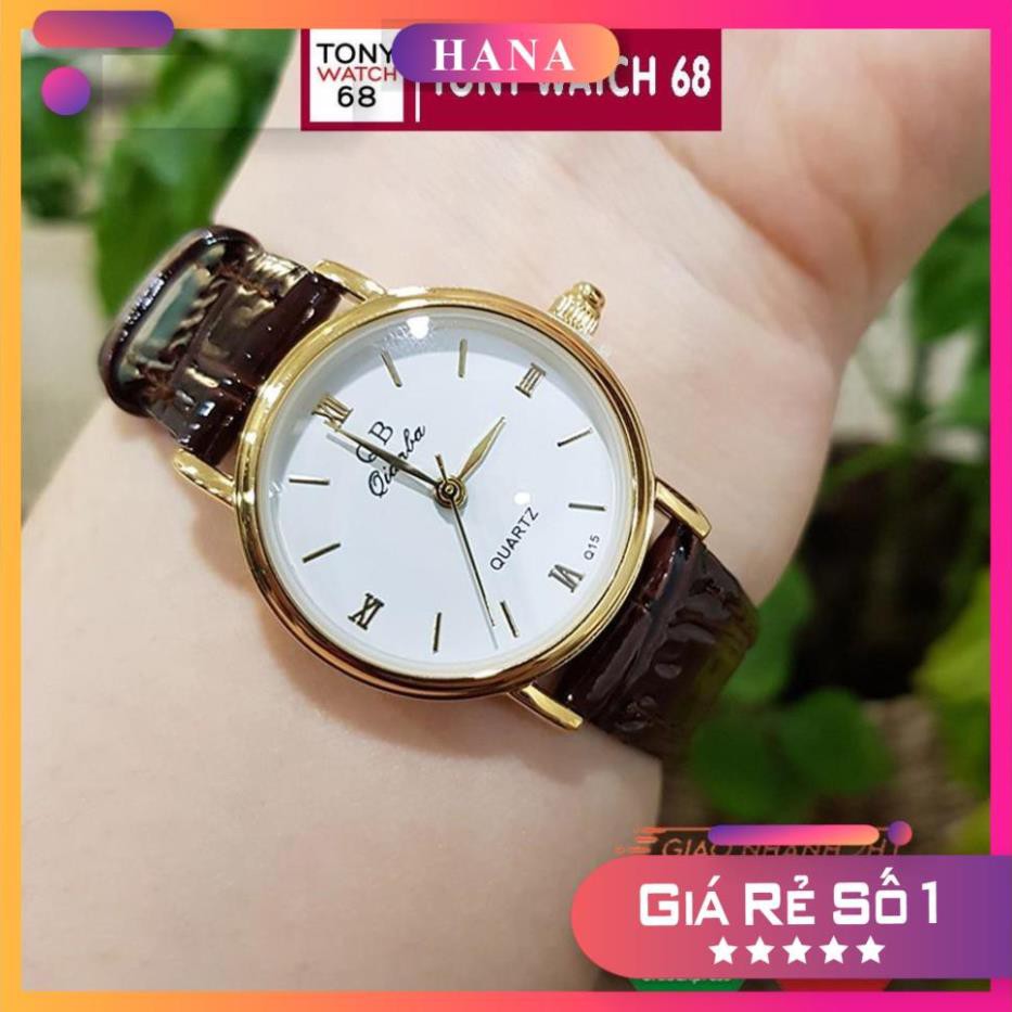 Đồng hồ nữ dây da thời trang đẹp Qianba chống nước mặt nhỏ chính hãng TonyWatch68