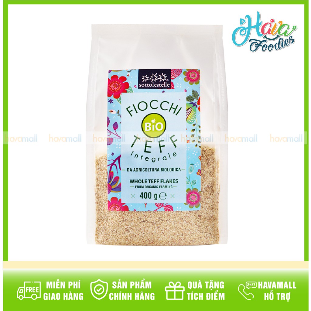 [HÀNG CHÍNH HÃNG] Hạt Teff Hữu Cơ Cán Vụn Sottolestelle 400gr - Whole Teff Flakes