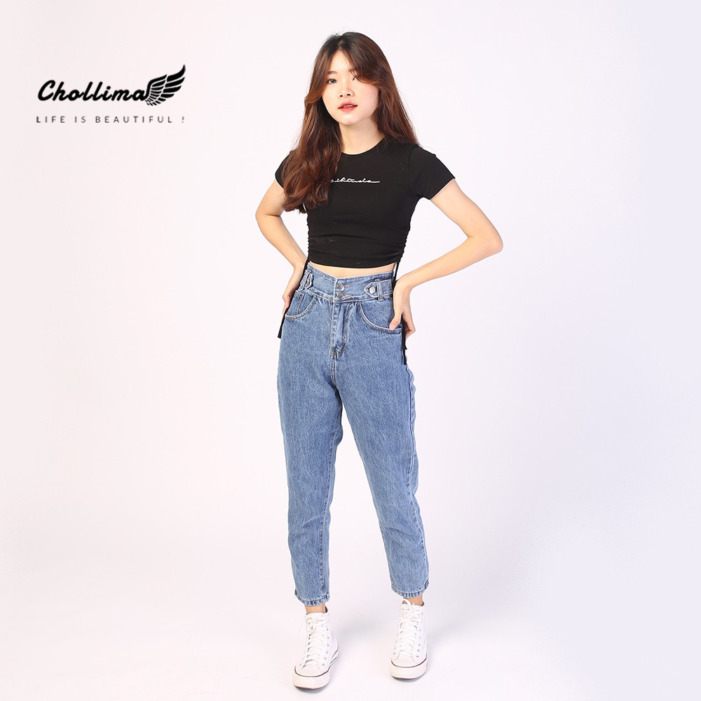 Quần baggy jeans nữ Chollima form rộng 2 bách nhọn QD015 ulzzang phong cách hàn quốc