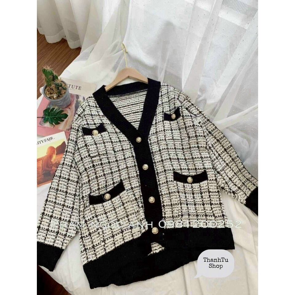 Áo Choàng Len Cadigan Cúc Vàng, Áo Cadigan Nữ Chất Len Nhũ Cao Cấp | BigBuy360 - bigbuy360.vn