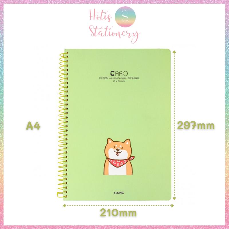 Sổ lò xo đơn Caro A4 KLong 100gsm - 200/ 300 trang - MS590 & MS591