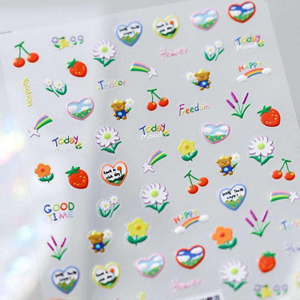 Miếng Dán Trang Trí Móng Tay Tự Dính Họa Tiết Hoạt Hình Dễ Thương