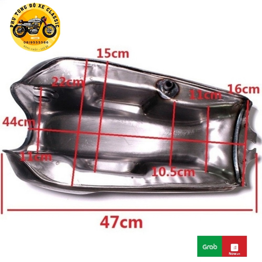 Bình xăng lớn cho  độ dáng classic, cafe racer, tracker..