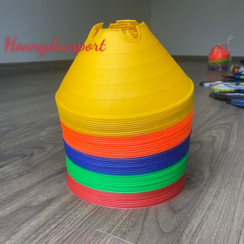 Combo 10 chiếc Cone nấm tập huấn luyện bóng đá , chiến thuật, Marker đá banh (ko kèm móc treo)