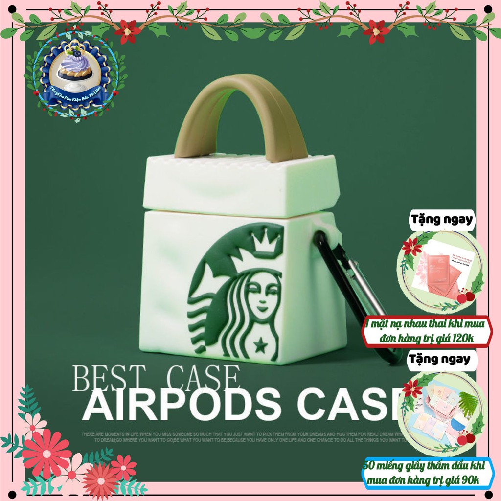 Vỏ bảo vệ tai nghe i11,i12,Airpod 1,2/Pro Hình Túi Starbucks - Ốp Đựng Tai Nghe bluetooth airpods