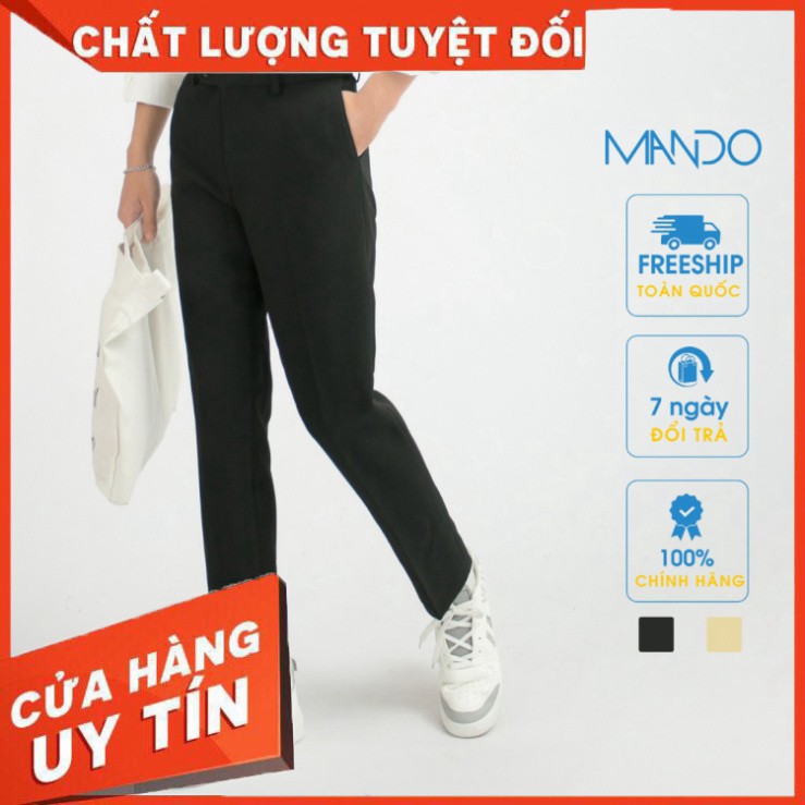 Quần Tây Âu Nam MANDO Ống Suông 2 Màu Đen Be Form Đứng Kiểu Dáng Basic Lịch Lãm Trẻ Trung Thời Trang Hàn Quốc QKN020 - H