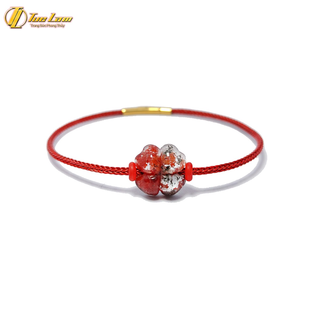 Vòng tay cỏ 4 lá may mắn ưu linh màu đỏ hợp mệnh hỏa thổ mang lại hạnh phúc bình an - Tuệ Lâm