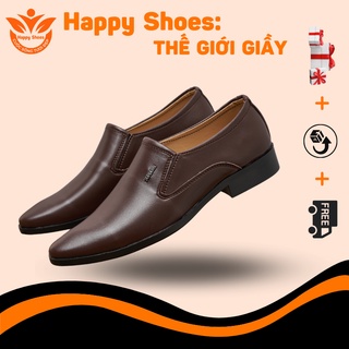 Giày tây nam da trơn sdrolun nâu, giày tây công sở nam