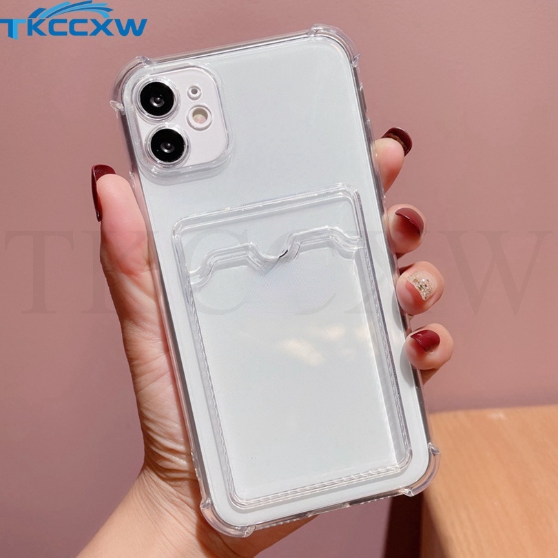 Ốp Điện Thoại TPU Dẻo Trong Suốt Có Ngăn Đựng Thẻ Chống Sốc Cho Oppo A15 A15S A35 A54 A94 A12 A12S A11K