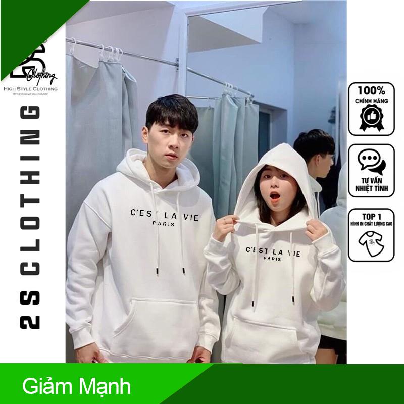 (Giảm Mạnh) Áo Hoodie Nữ Form Rộng Dây Kéo 2s Clothing Áo Nỉ Có Mũ Trắng Nam Nữ Áo Đôi Chất Nỉ Bông Ấm Áp In Chữ Cute