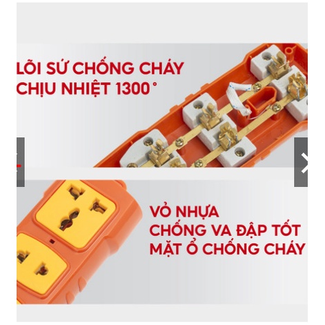 Combo Ổ cắm điện lõi sứ chống cháy SOPOKA 4S-6000W và Phích cắm siêu chịu tải SOPOKA P3000W2+