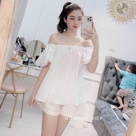 Áo kiểu trễ vai cánh tiên